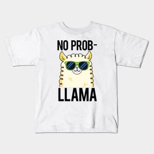 No Probllama Cute Cool Llama Pun Kids T-Shirt